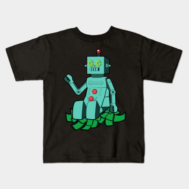 Robot on cash Kids T-Shirt by Cheap_Ass_Gamer